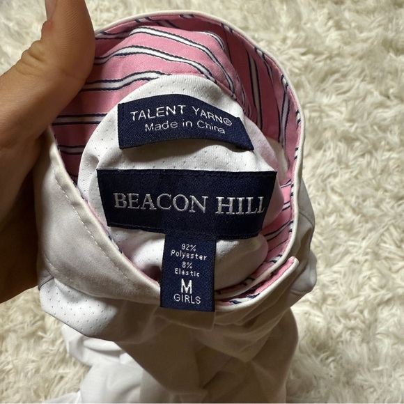 Child’s M White Beacon Hill Long Sleeve Horseback Riding Show Shirt - Picture 6 of 6